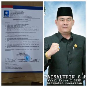 Paisaludin.SH Resmi kantongi Rekomendasi Dari DPP PAN Pusat untuk Maju Sebagai calon Bupati di Pilkada Pesawaran