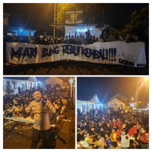 Polsek Cimaung Nonton Bareng (nobar) dengan Masyarakat siaran langsung Final Leg 2 BRI Liga 1 antara Persib vs Madura United