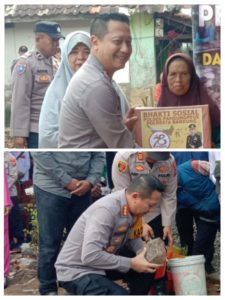 Kapolresta Bandung Kombes Kusworo Wibowo meresmikan pembangunan rutilahu menjadi rumah layak huni, di Desa Bojongkunci