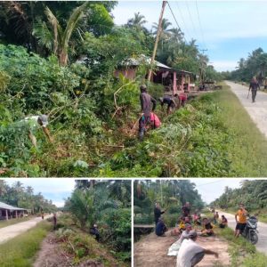 Peduli Lingkungan Pemerintah Desa Teluk Lancar Melaksanakan Kegiatan Gotong Royong Masal
