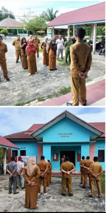 Pejabat Kepala Desa Bantan Sari Laksanakan Rutinitas Apel Senin Pagi,Serta Beri Arahan Kepada Jajarannya