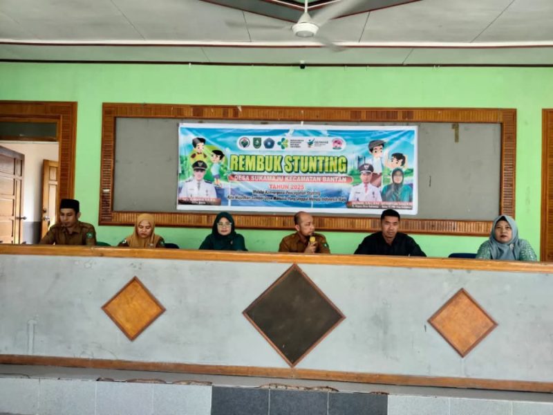 Pj Desa Sukamaju Bersama BPD Ketua PKK dan UPT Pukesmas Pambang Melaksanakan Rembuk Stanting Tingkat Desa Sukamaju